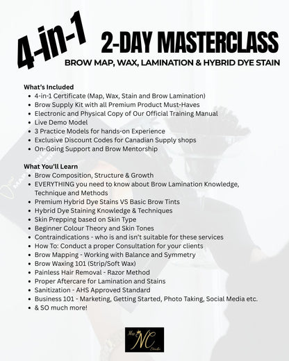 2-DAY BROW MAP, WAX, STAIN & LAMINATION TRAINING