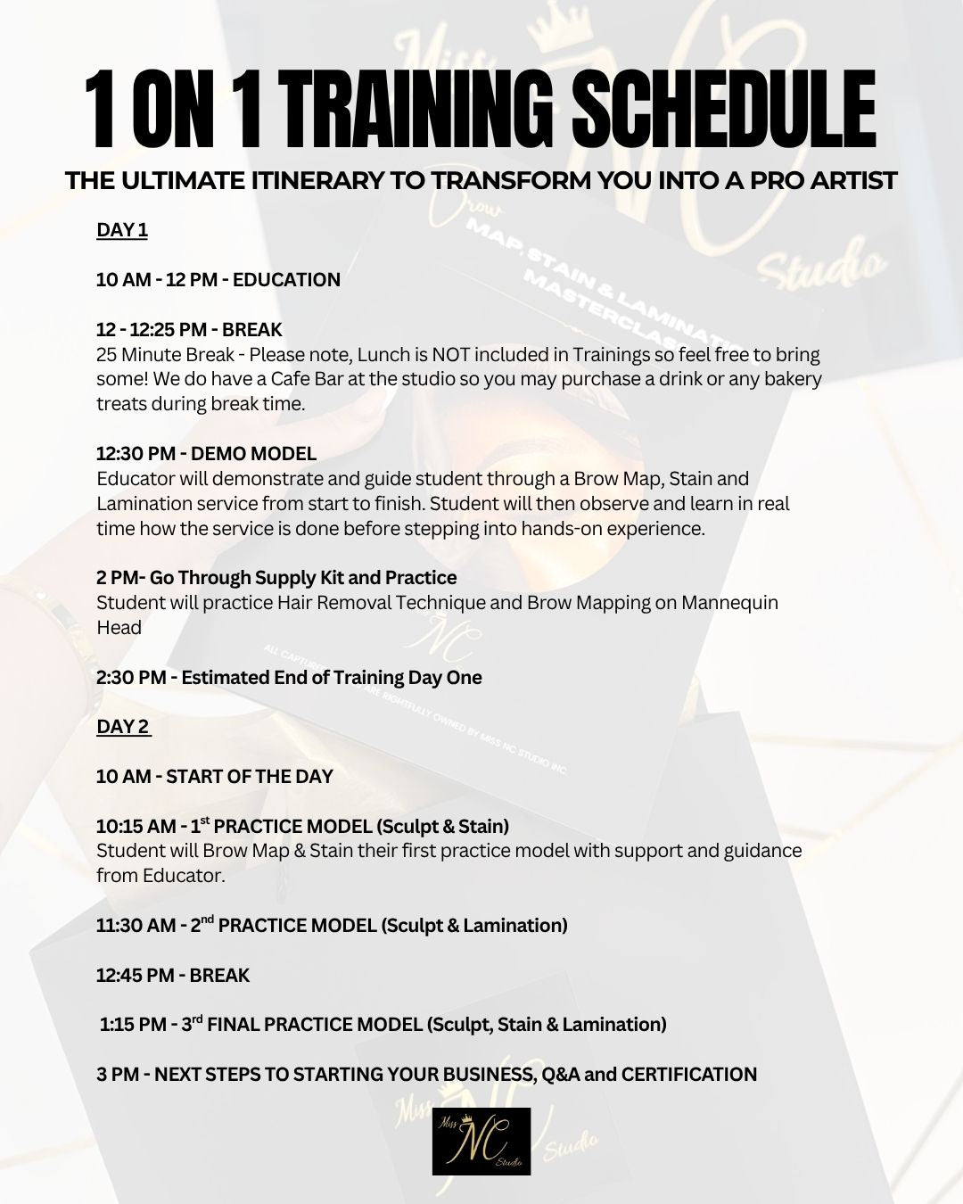 2-DAY BROW MAP, WAX, STAIN & LAMINATION TRAINING